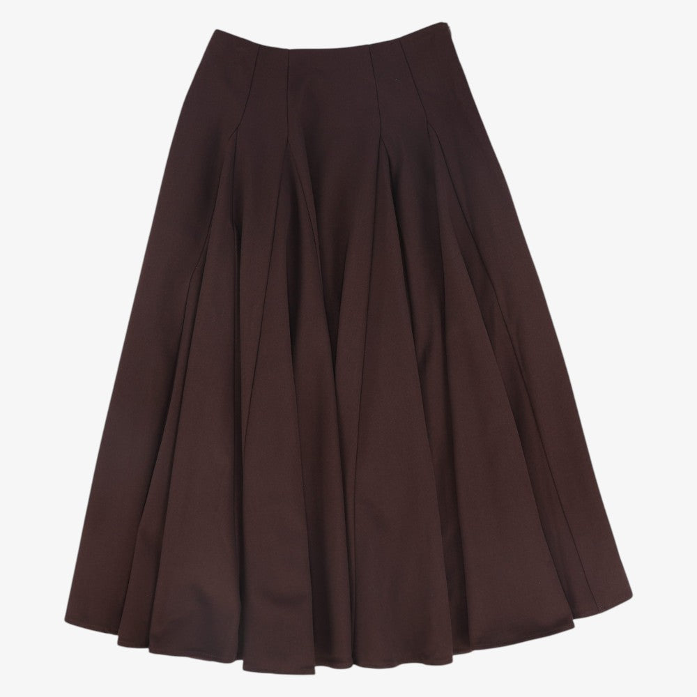 Wool Panel Skirt - Burgundy