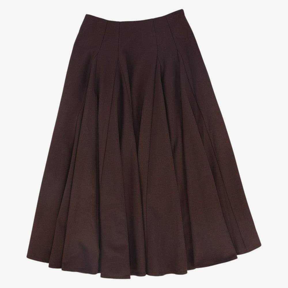 Wool Panel Skirt - Burgundy