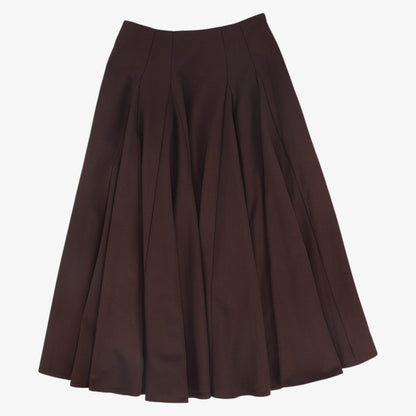 Wool Panel Skirt - Burgundy
