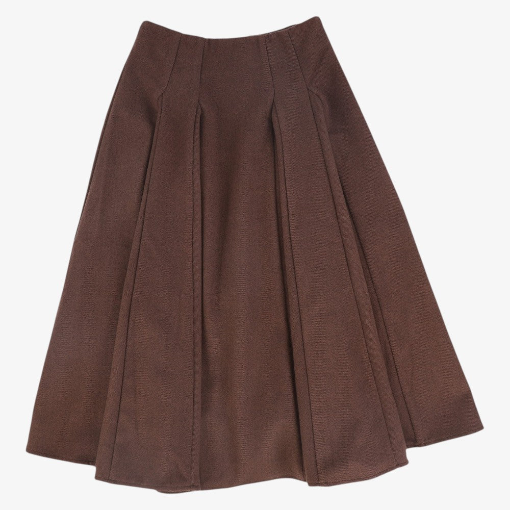 Wool Panel Skirt - Rust