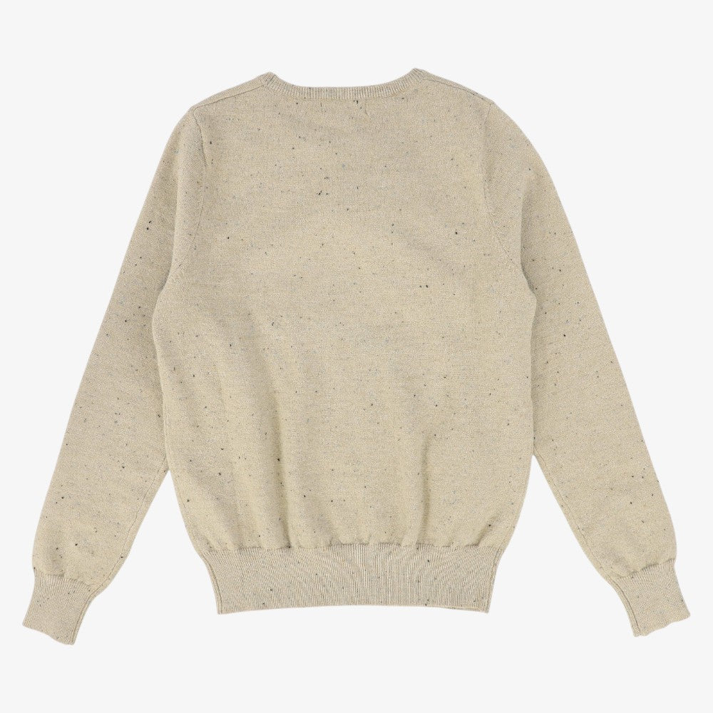 Fringe Embroidered Sweater - Beige
