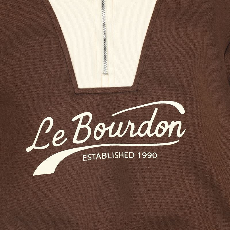 Colorblock Sweatshirt Set - Brown