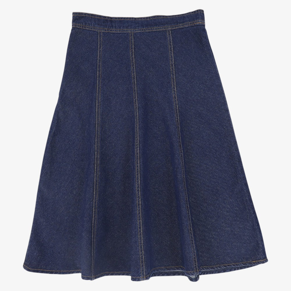 Contrast Seam Skirt - Blue Denim