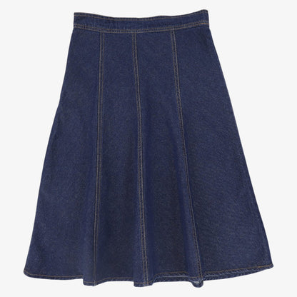 Contrast Seam Skirt - Blue Denim