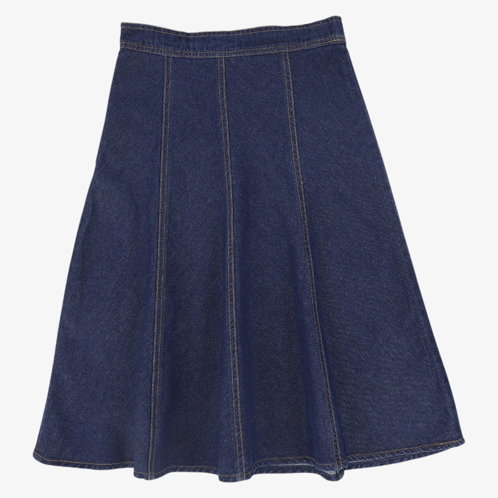 Contrast Seam Skirt - Blue Denim
