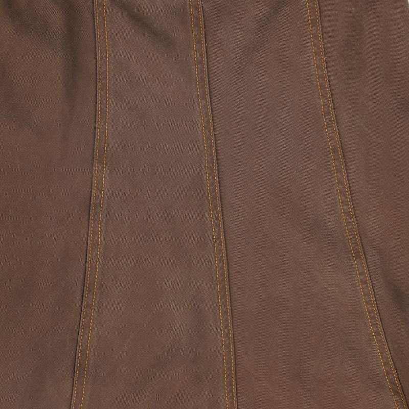 Contrast Seam Skirt - Brown