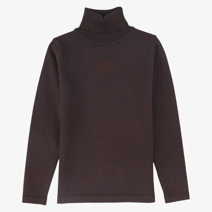 Fitted Knit Turtleneck - Brown