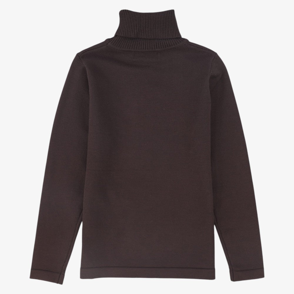 Fitted Knit Turtleneck - Brown