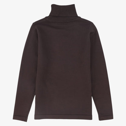 Fitted Knit Turtleneck - Brown