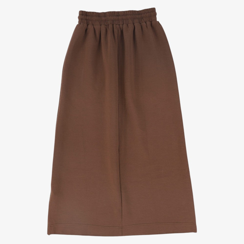 Drawstring Sweatshirt Maxi Skirt - Brown