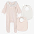 Footie And 2 Bib Set - Light Pink