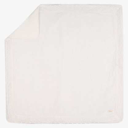 Logo Footie Blanket - White