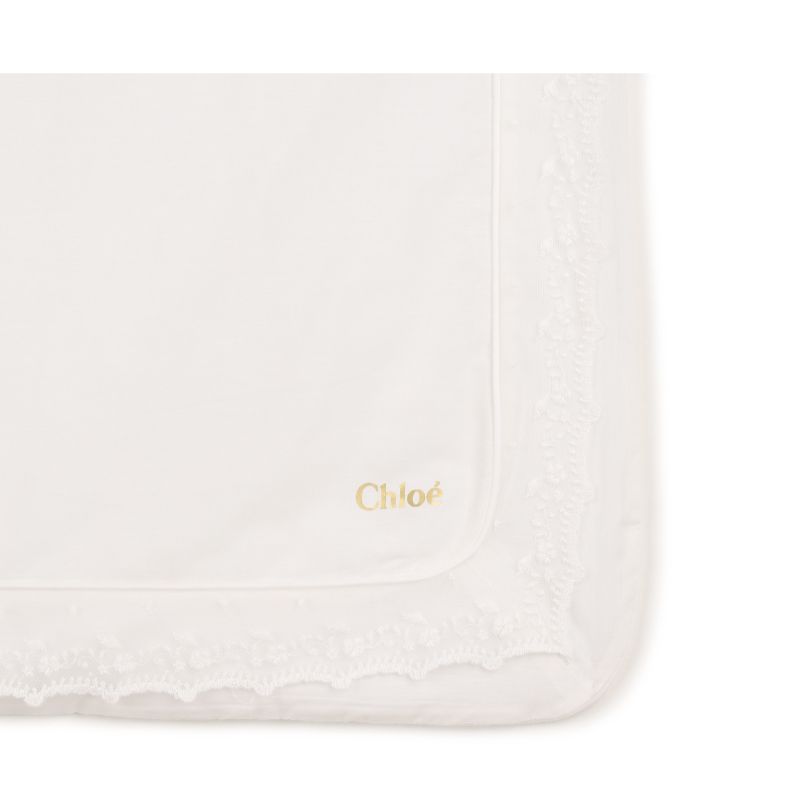 Logo Footie Blanket - White