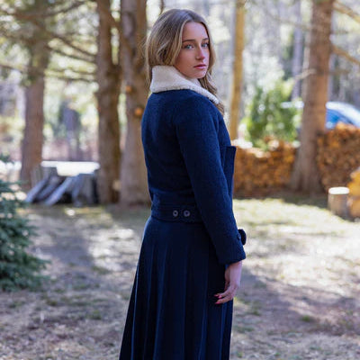 Collar Coat - Navy