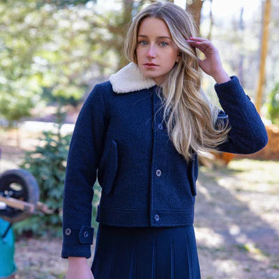 Collar Coat - Navy
