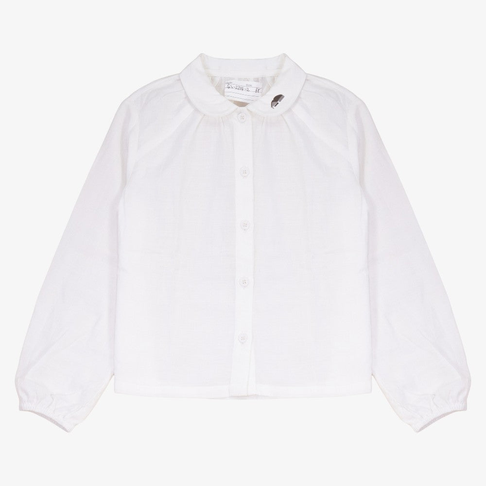 Embroidered Shirt - Cream &amp; Brown