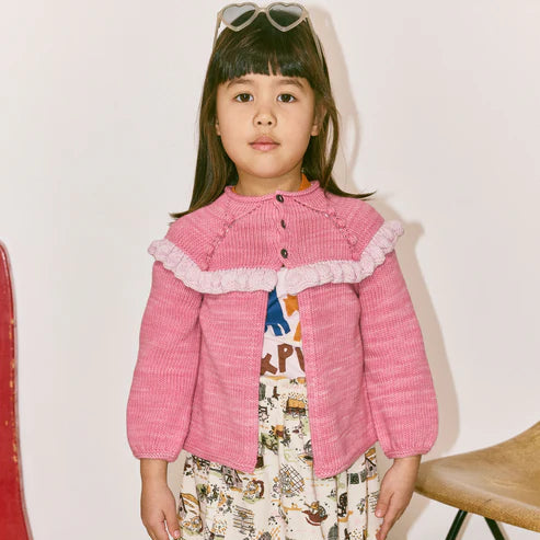 Ruffle Cardigan - Azalea