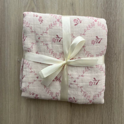 Muslin Blanket - Lattice Mauve