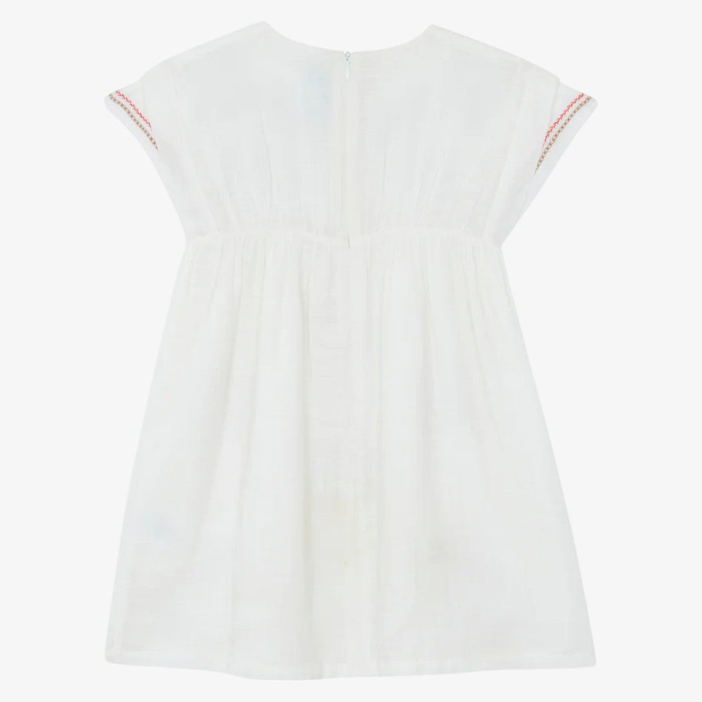 Embroidered Dress - White