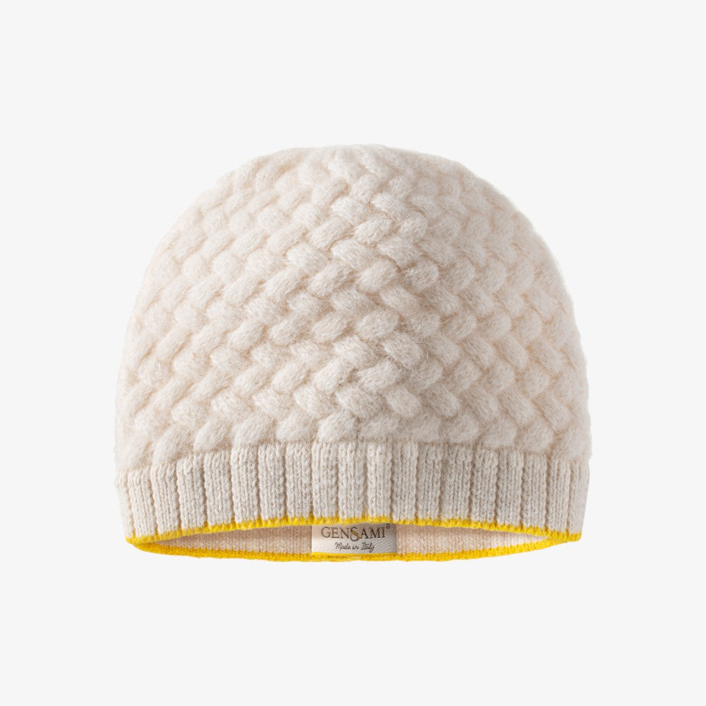 Wave Knit Beanie - Milky White