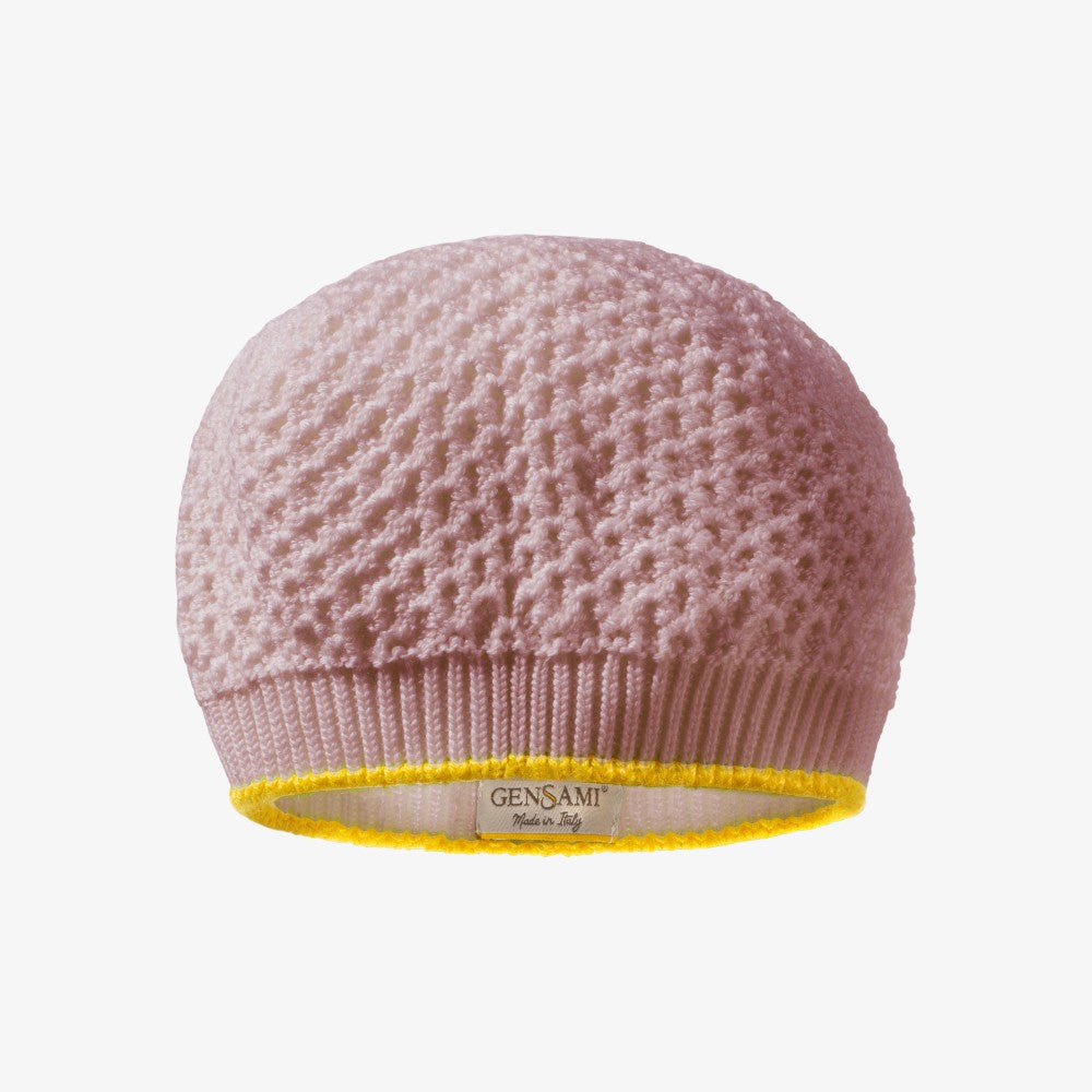 Honeycomb Knit Beanie - Cameo Pink