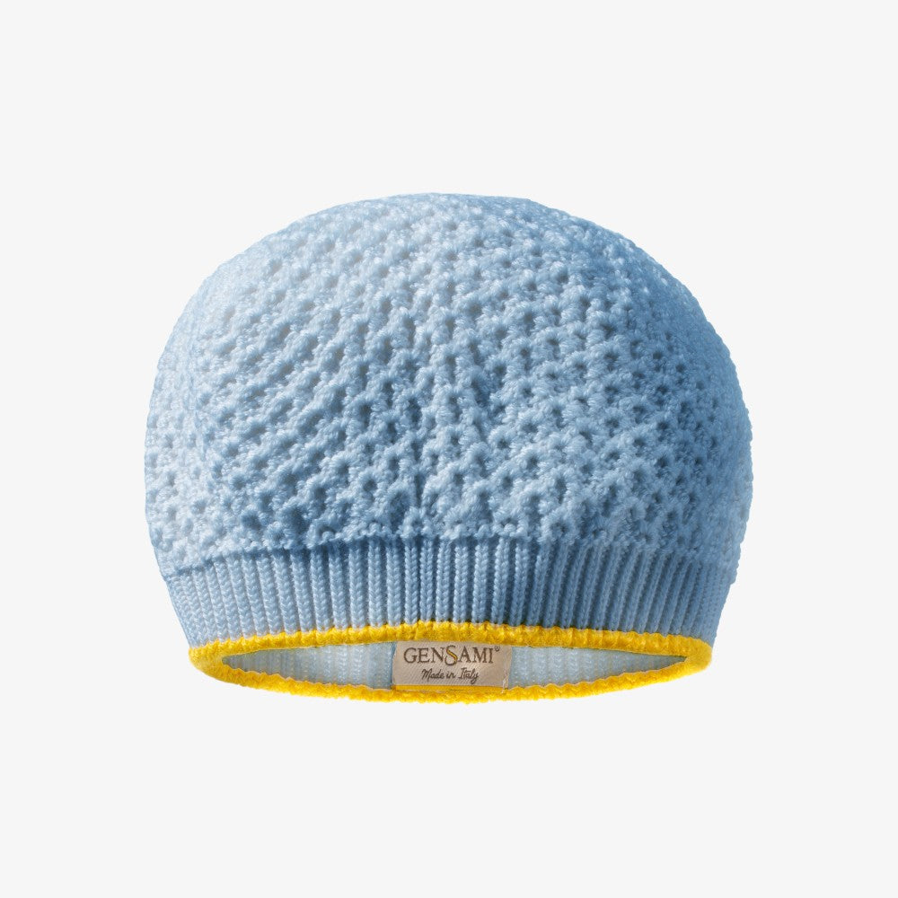 Honeycomb Knit Beanie - Sky Blue