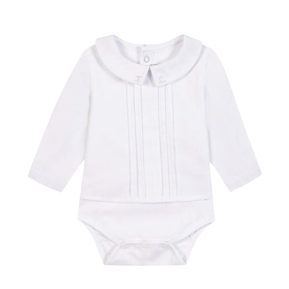 Pleated Bodysuit - White