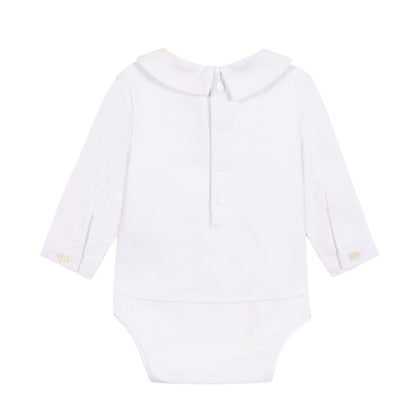 Pleated Bodysuit - White