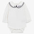 Ruffle Collar Bodysuit - Navy