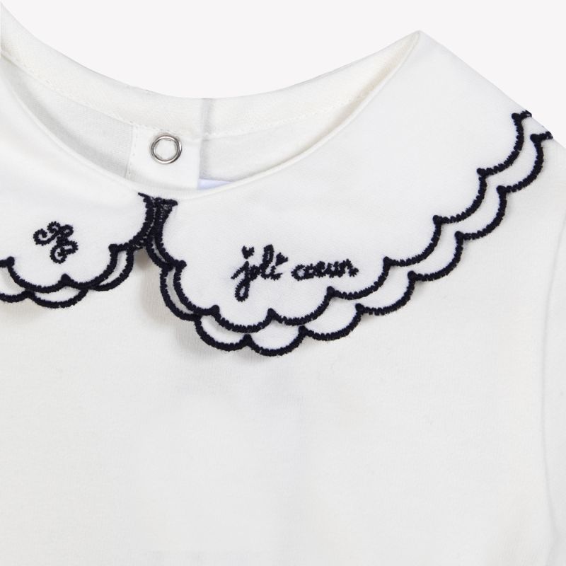 Ruffle Collar Bodysuit - Navy