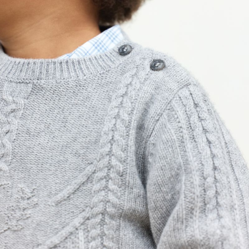 Cable Design Sweater - Dark Grey