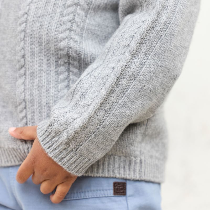 Cable Design Sweater - Dark Grey