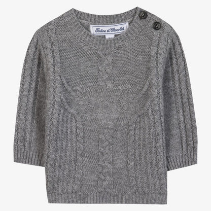 Cable Design Sweater - Dark Grey