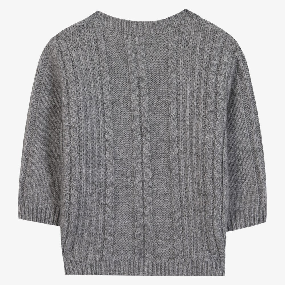 Cable Design Sweater - Dark Grey
