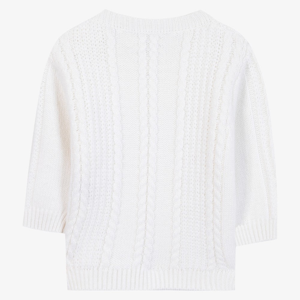 Cable Design Sweater - Off White