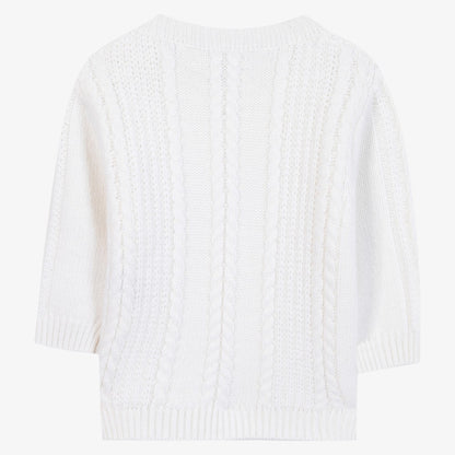 Cable Design Sweater - Off White