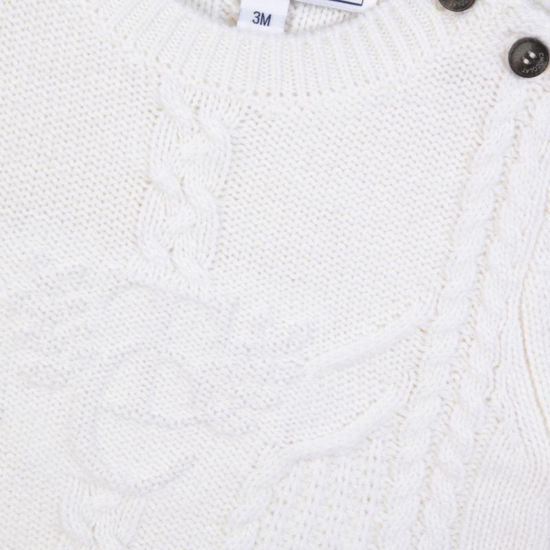 Cable Design Sweater - Off White