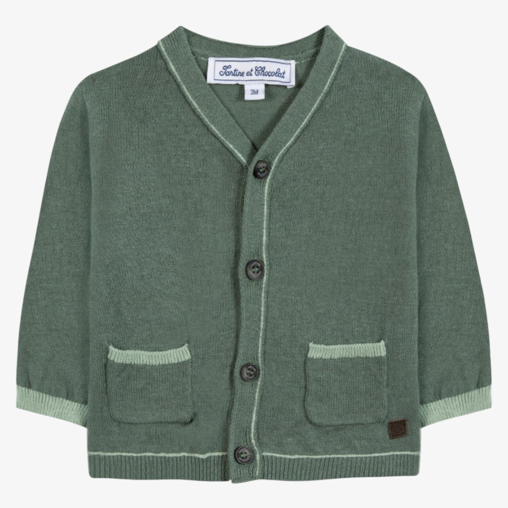 Button Cardigan - Kaki