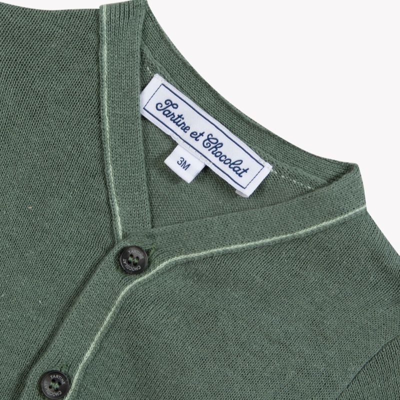 Button Cardigan - Kaki