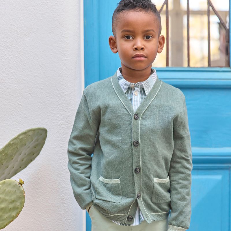 Button Cardigan - Kaki