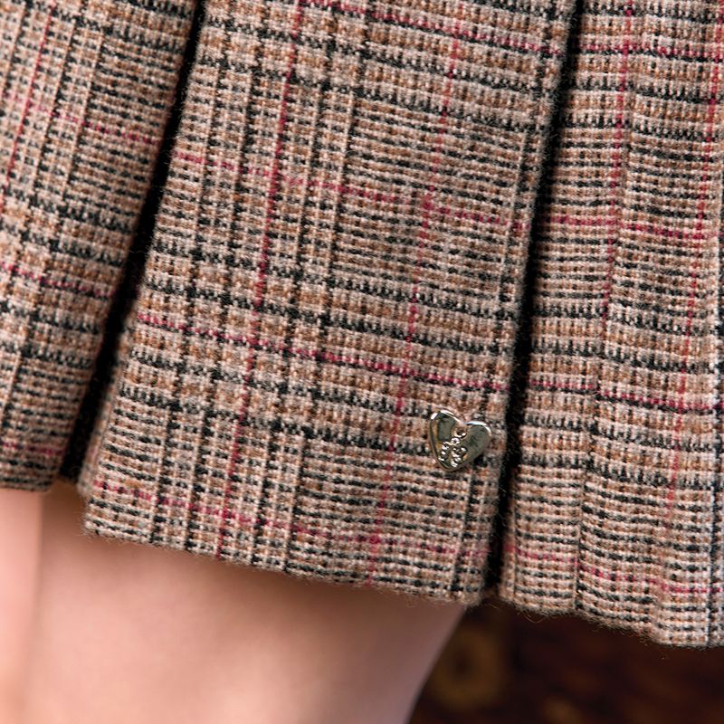 Plaid Dress - Brun
