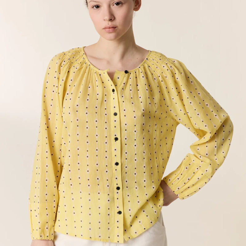 Dotted Print Shirt - Yellow