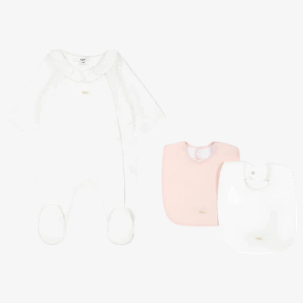 Footie With 2 Bibs - Offwhite