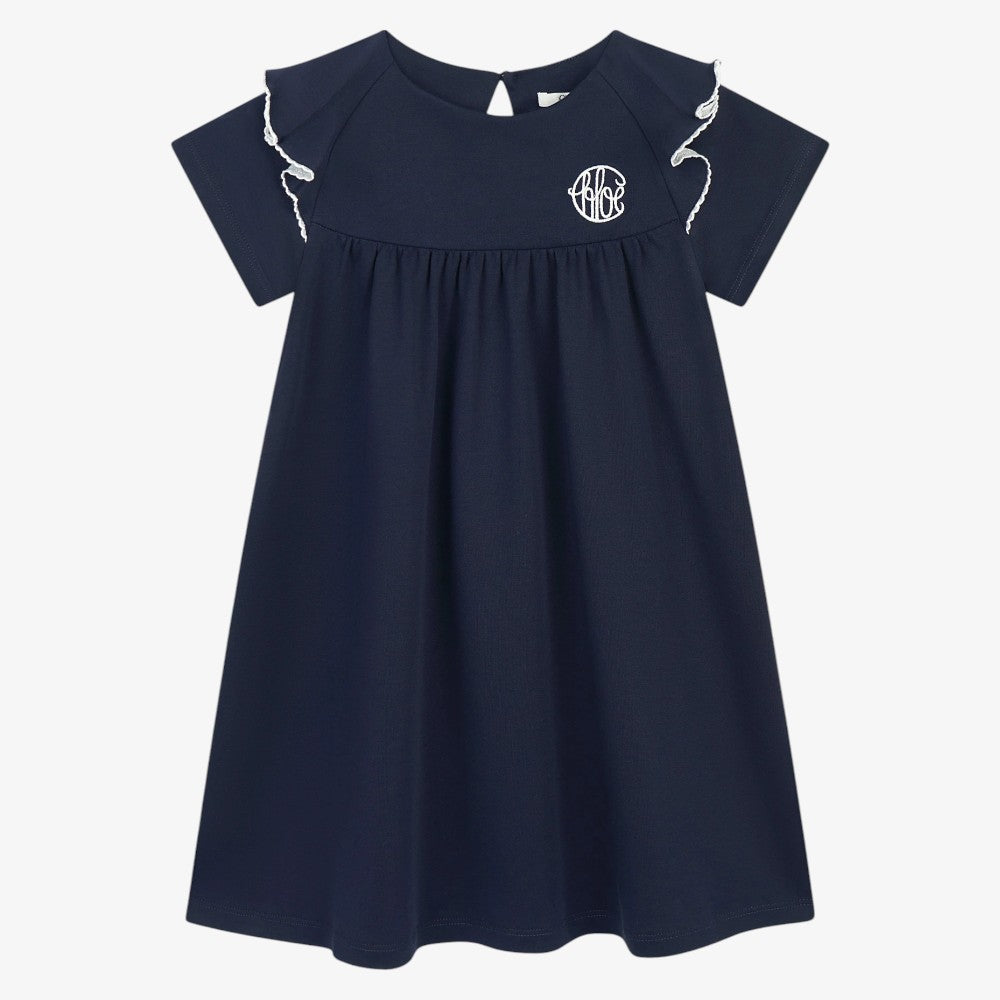 Ruffle Dress - Navy