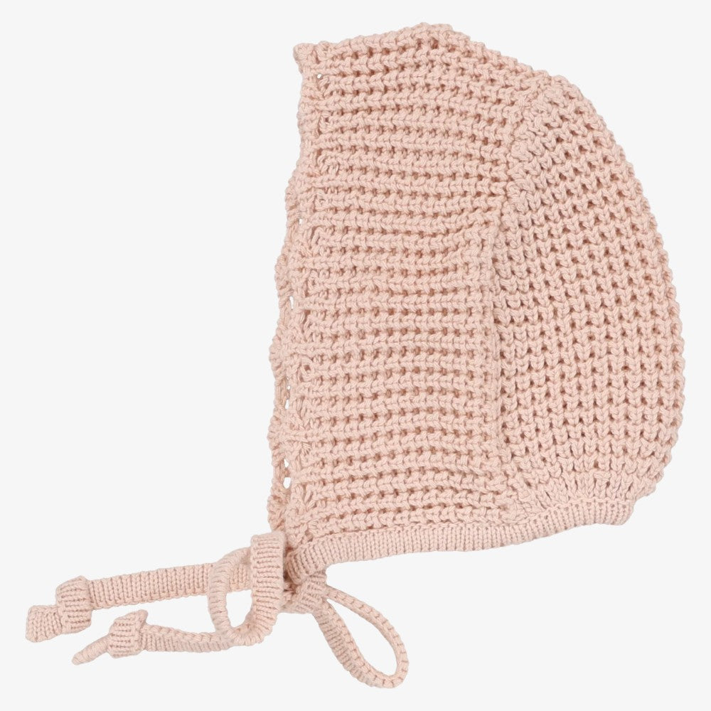 Chunky Knit Bonnet - Dusty Pink