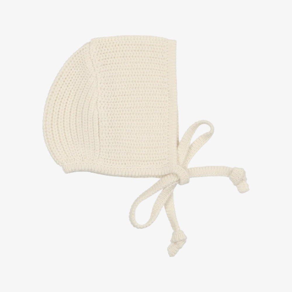 Chunky Knit Bonnet - Cream