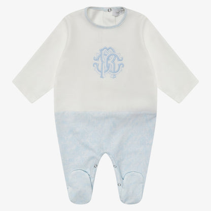Logo Footie And Hat And Bib - Sky Blue