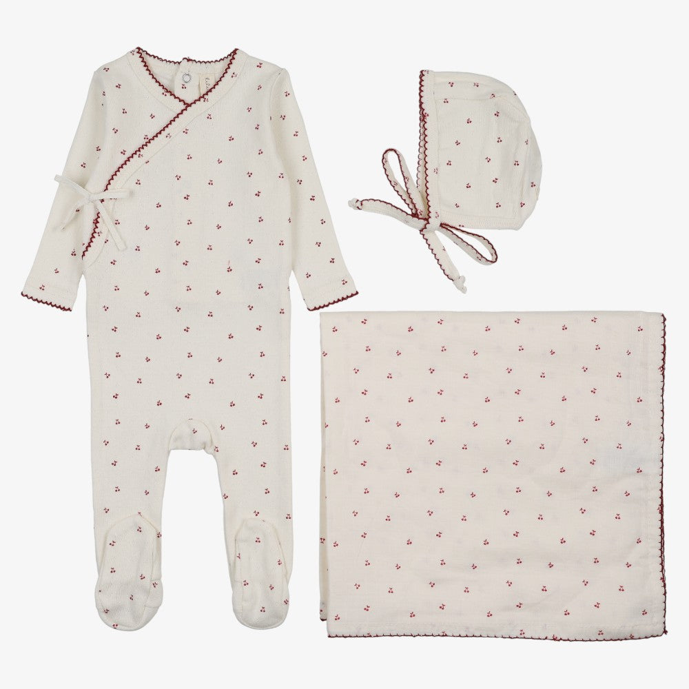 Cherry Scallop Take Me Home Set - Cream &amp; Pink