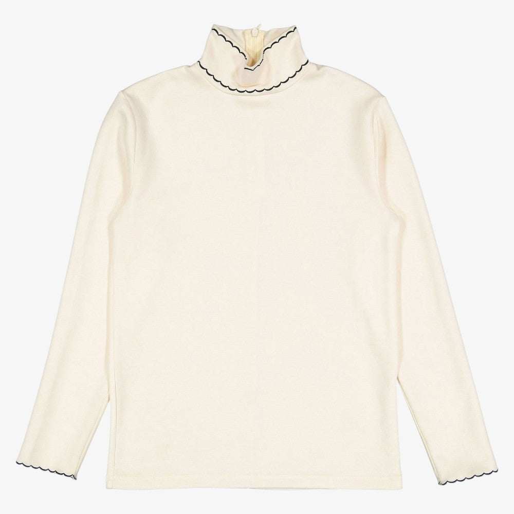 Scallop Turtleneck - Cream