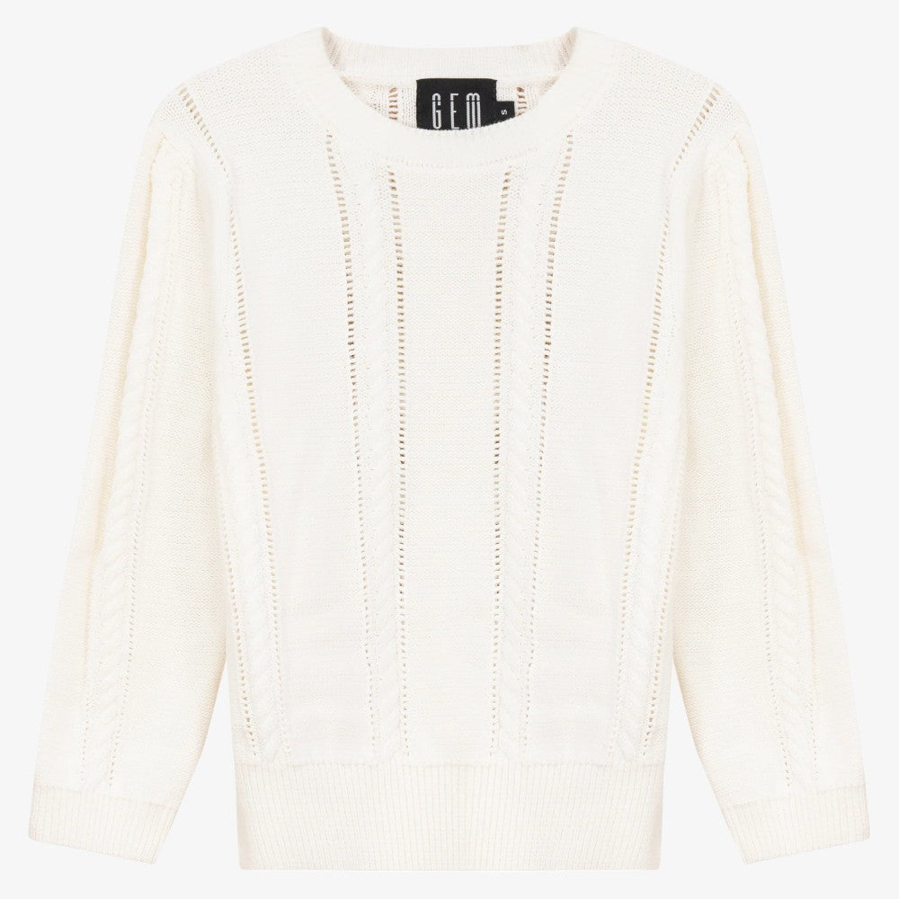 Cable Detail Sweater - Cream